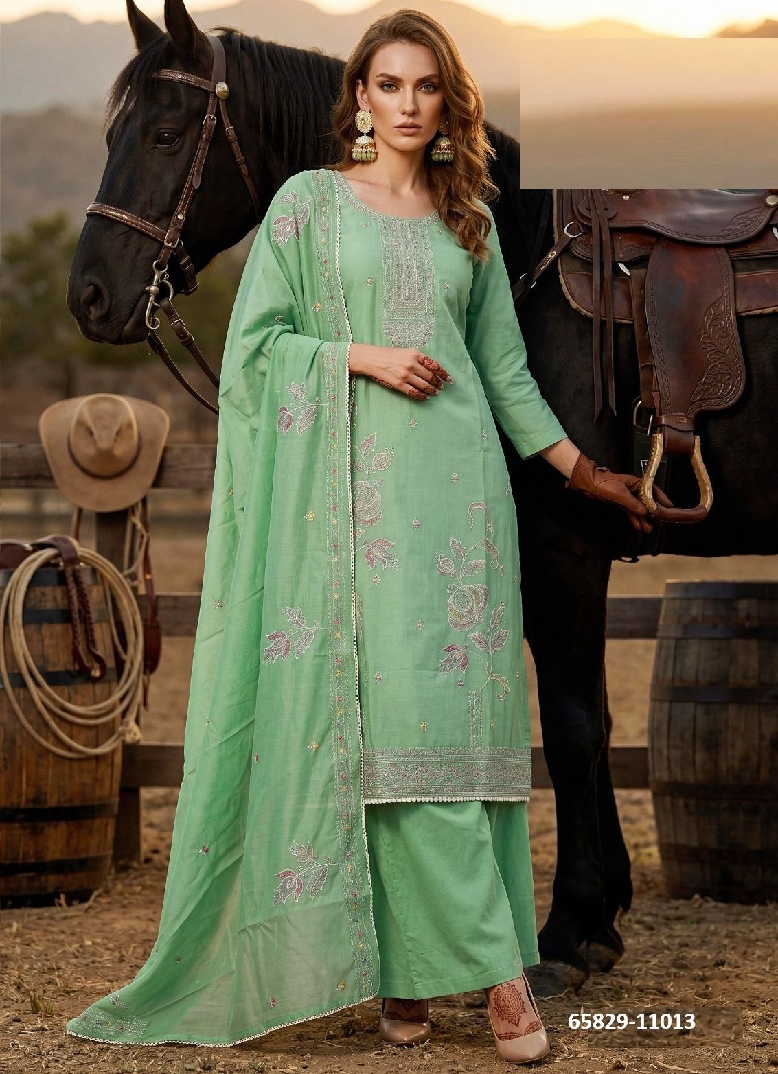 VARTIKA - Catalog # 65829 (Set of 4 Semi-Stitched / Un-Stitched Suits)