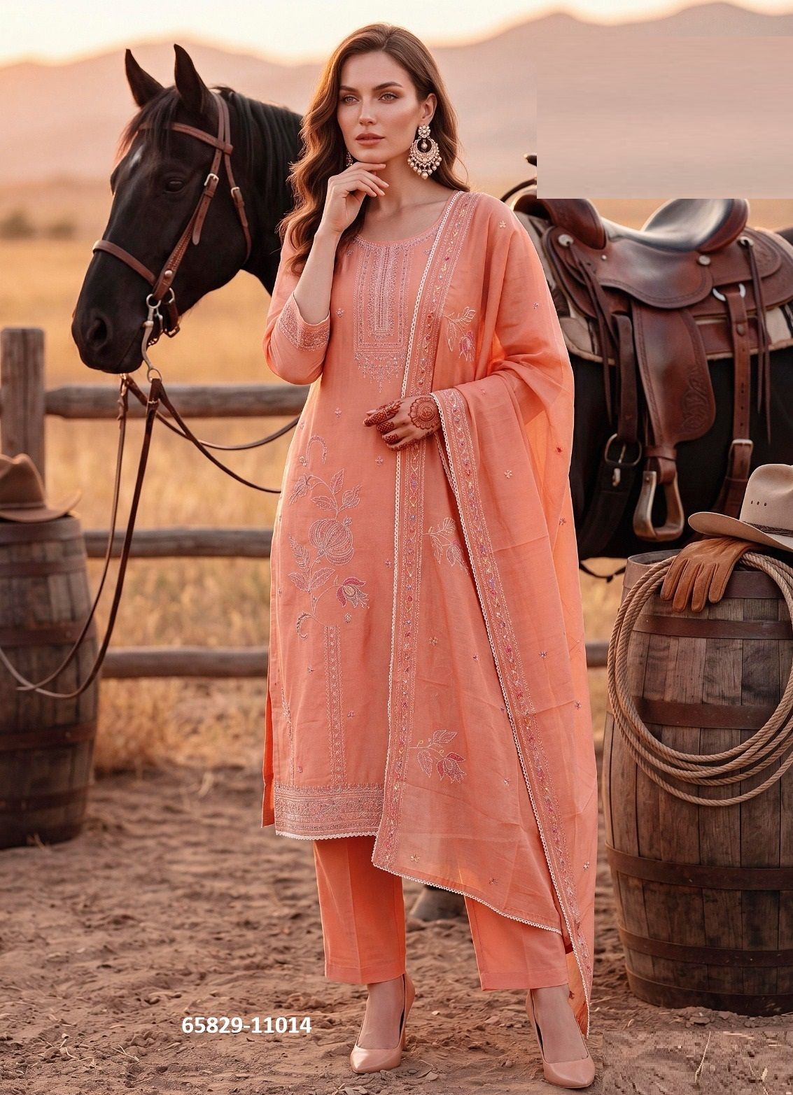 VARTIKA - Catalog # 65829 (Set of 4 Semi-Stitched / Un-Stitched Suits)