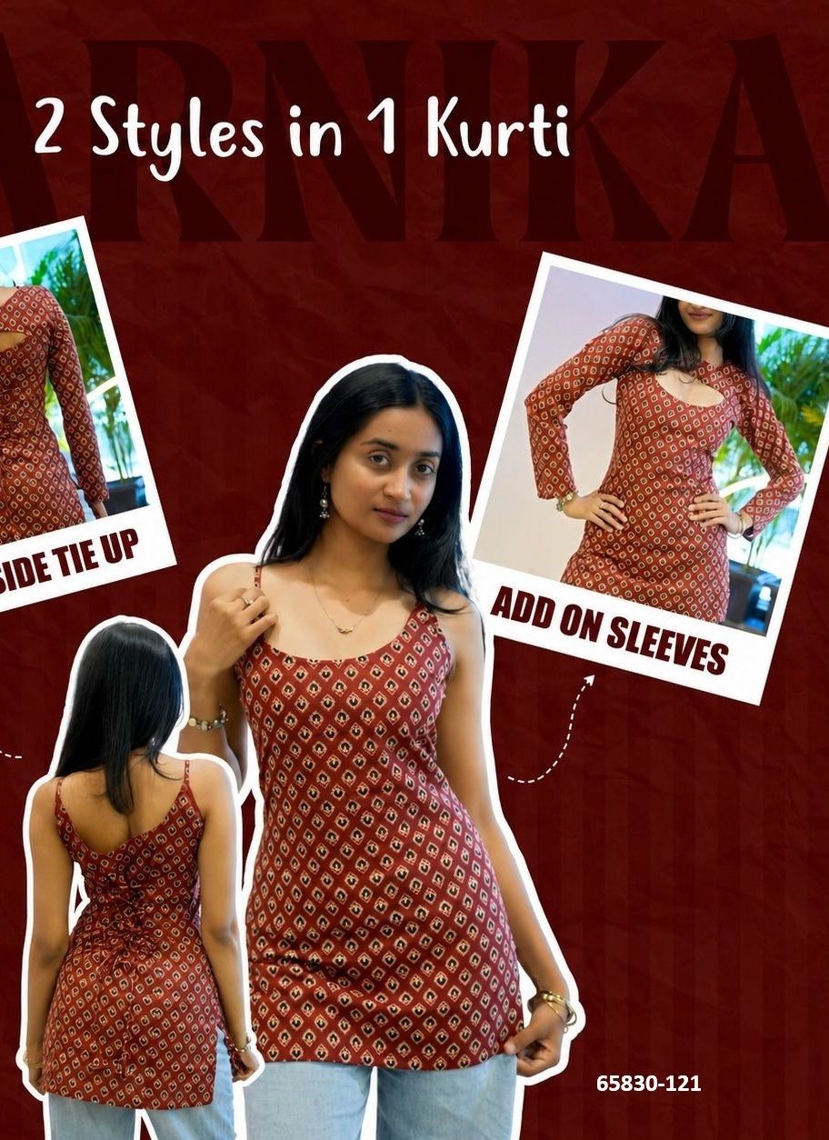 SLEEVELESS SPAGHETTI JAIPURI PRINTS - Catalog # 65830 (Set of 8 Readymade Women's Kurtis / Tops) SLEEVELESS SPAGHETTI JAIPURI PRINTS - Catalog # 65830 (Set of 8 Readymade Women's Kurtis / Tops)