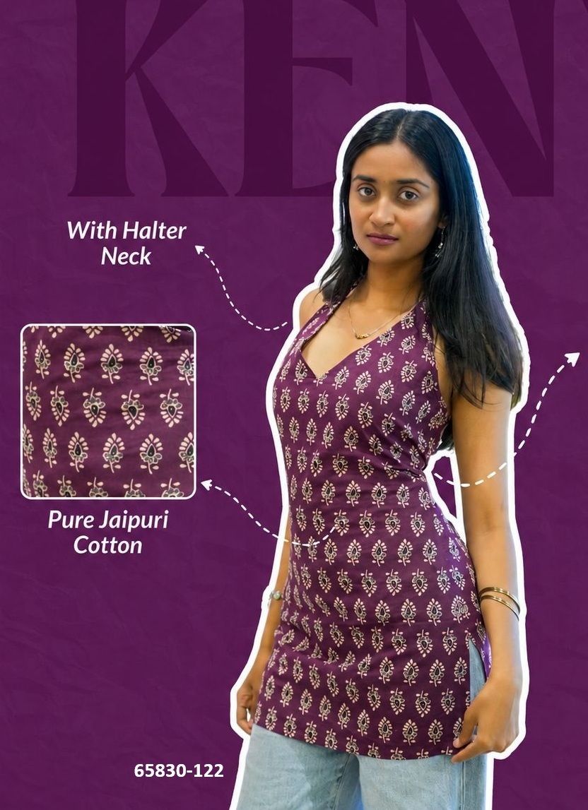 SLEEVELESS SPAGHETTI JAIPURI PRINTS - Catalog # 65830 (Set of 8 Readymade Women's Kurtis / Tops) SLEEVELESS SPAGHETTI JAIPURI PRINTS - Catalog # 65830 (Set of 8 Readymade Women's Kurtis / Tops)
