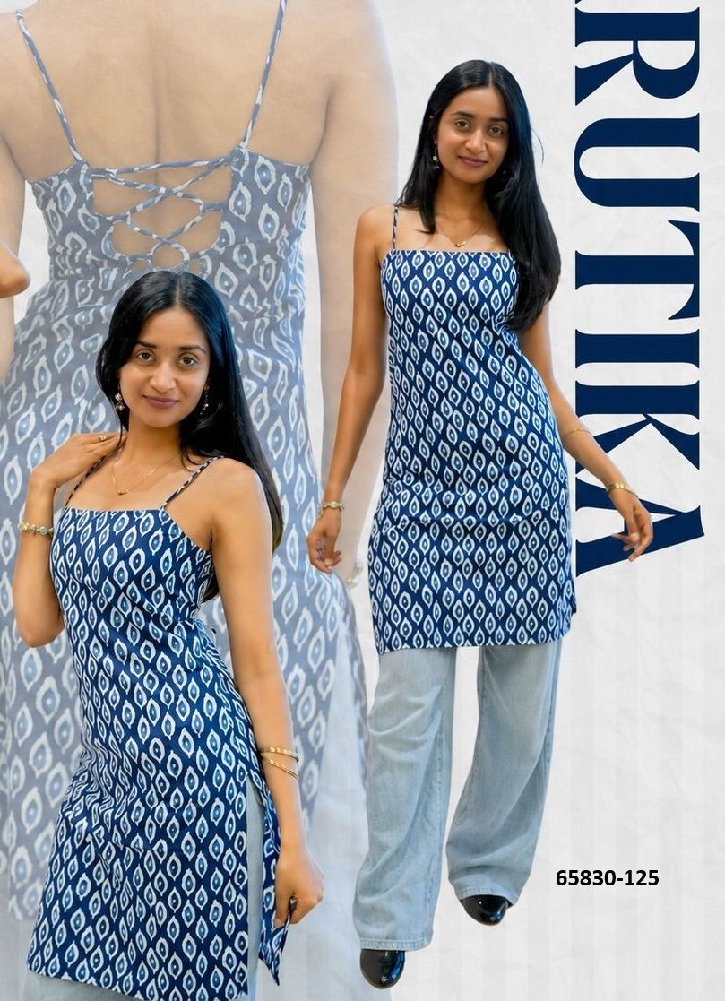 SLEEVELESS SPAGHETTI JAIPURI PRINTS - Catalog # 65830 (Set of 8 Readymade Women's Kurtis / Tops) SLEEVELESS SPAGHETTI JAIPURI PRINTS - Catalog # 65830 (Set of 8 Readymade Women's Kurtis / Tops)