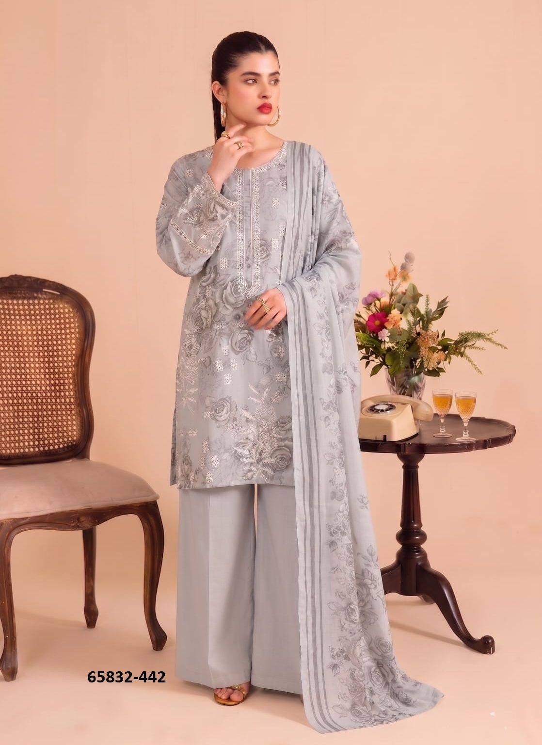 SHREYA FARSHI - Catalog # 65832 (Set of 4 SIZE-SETS [Readymade Salwar Suits])
