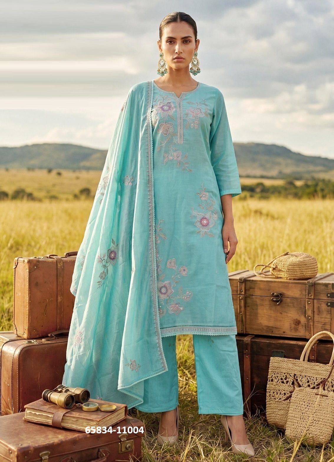 MISHTI - Catalog # 65834 (Set of 4 Semi-Stitched / Un-Stitched Suits)