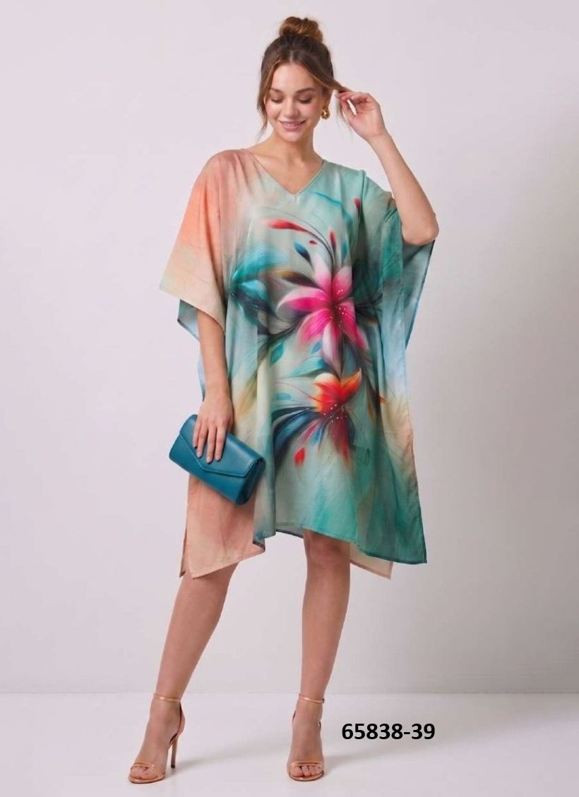 COTTON FEEL KURTI 5 - Catalog # 65838 (Set of 8 Kaftans / Ponchos) COTTON FEEL KURTI 5 - Catalog # 65838 (Set of 8 Kaftans / Ponchos)
