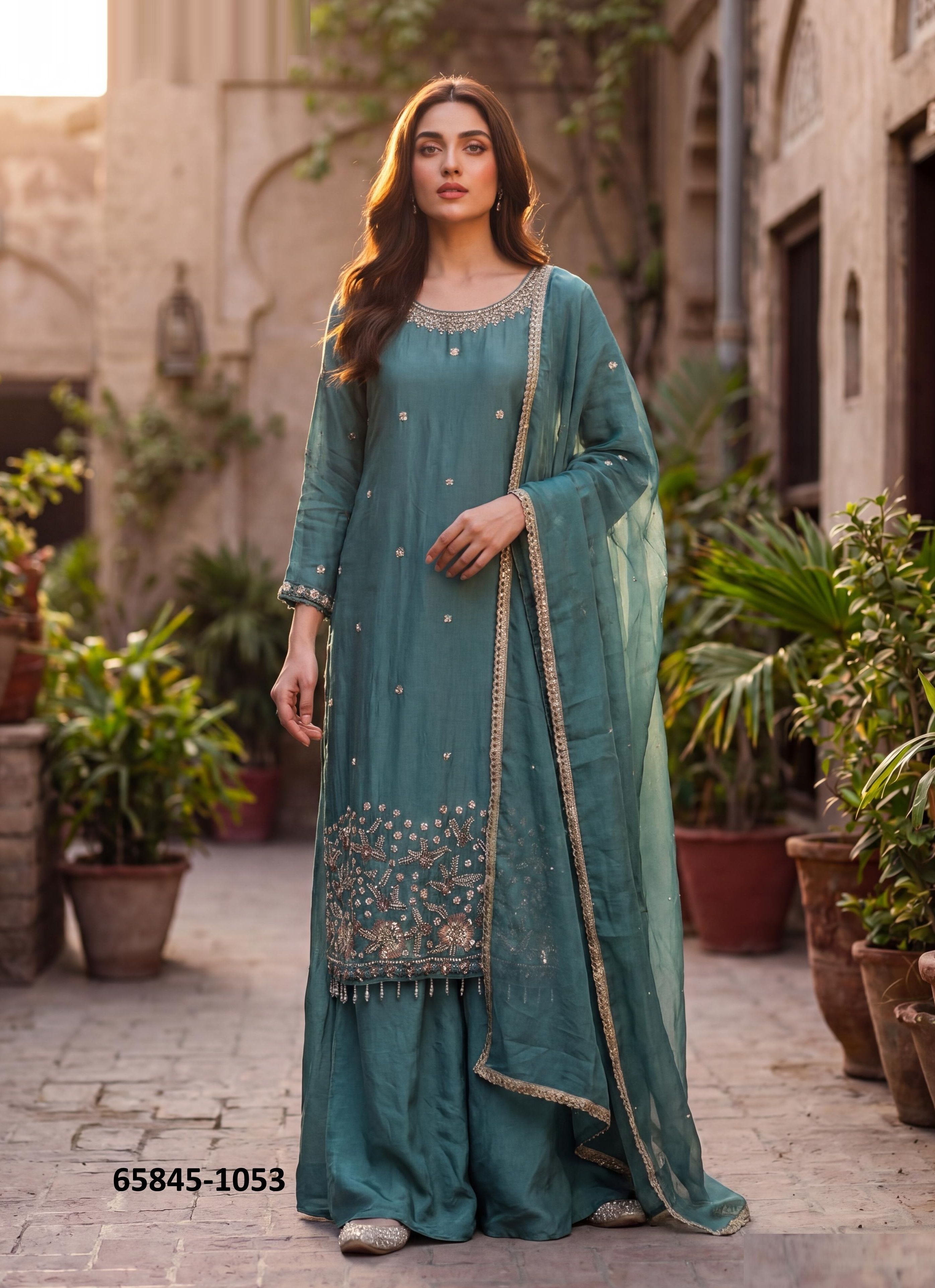 BEADS WORK 1 - Catalog # 65845 (Set of 3 Readymade Salwar Suits) BEADS WORK 1 - Catalog # 65845 (Set of 3 Readymade Salwar Suits)