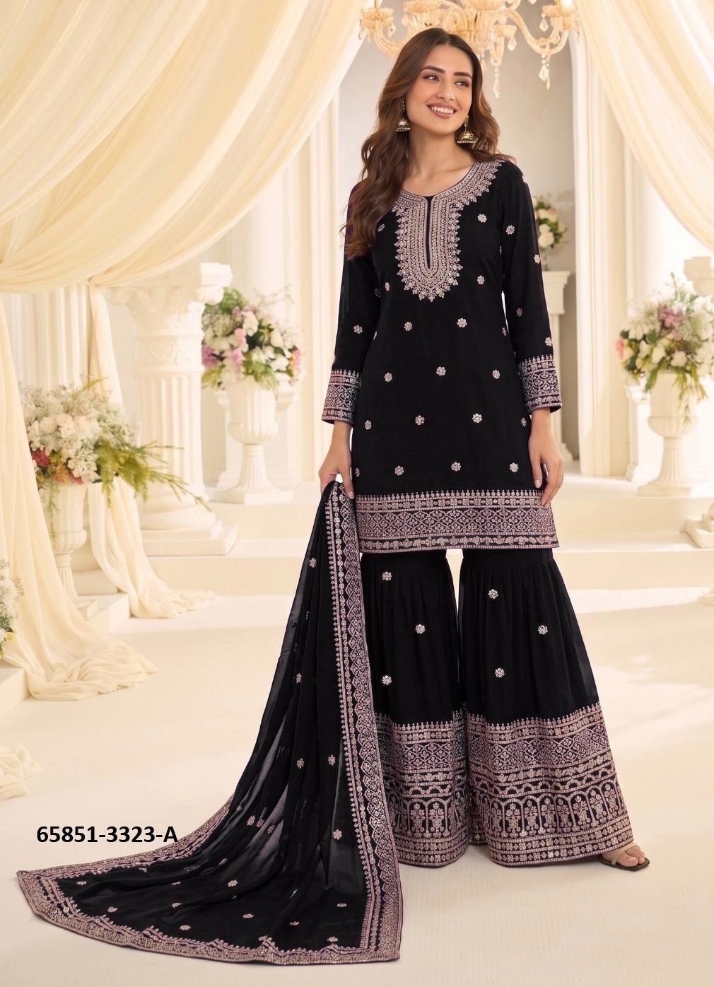 SERIES 3323 - Catalog # 65851 (Set of 3 Readymade Salwar Suits) SERIES 3323 - Catalog # 65851 (Set of 3 Readymade Salwar Suits)