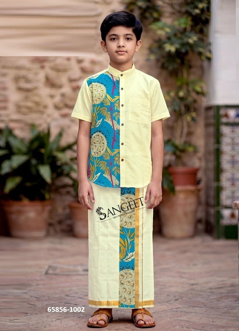 KUTTY RAJA 2 [KIDS SHIRT WITH VESTI] - Catalog # 65856 (Set of 4 Men's Ethnic Wear)