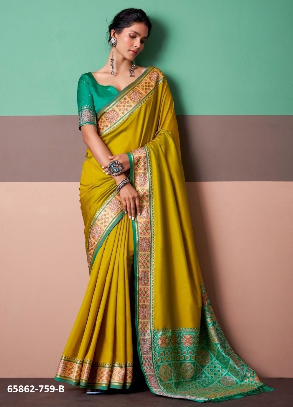 VRINDAVAN SILK 3 - Catalog # 65862 (Set of 6 Sarees)