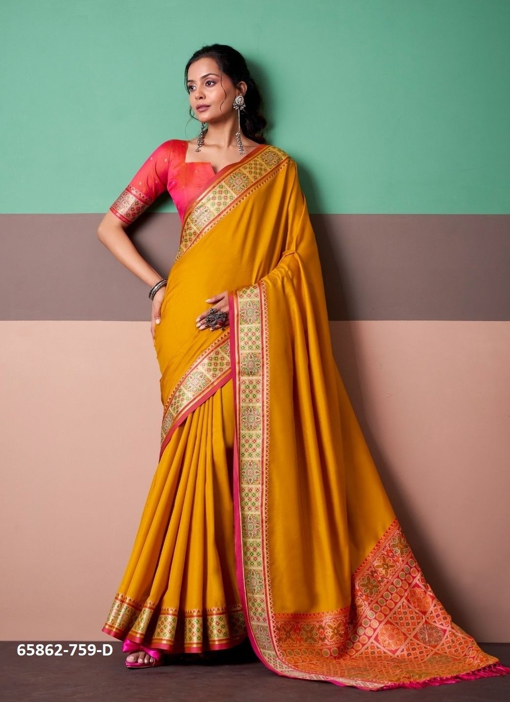 VRINDAVAN SILK 3 - Catalog # 65862 (Set of 6 Sarees)