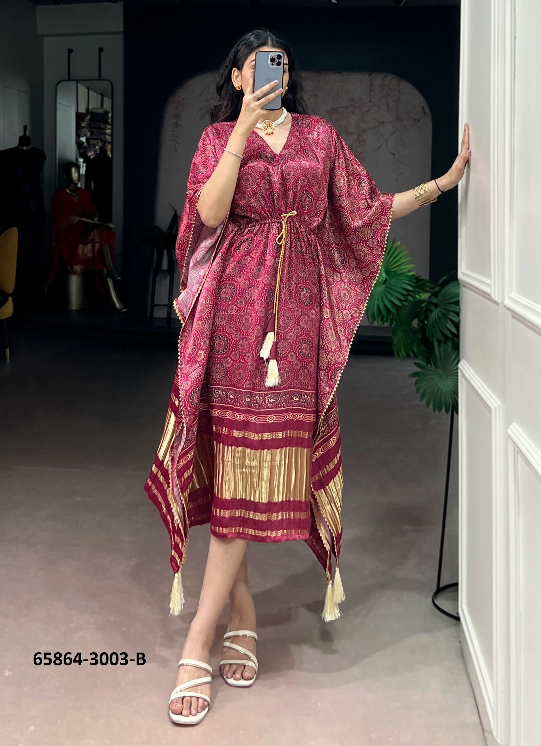 PURE GAJJI SILK KAFTANS - Catalog # 65864 (Set of 8 Kaftans / Ponchos) PURE GAJJI SILK KAFTANS - Catalog # 65864 (Set of 8 Kaftans / Ponchos)
