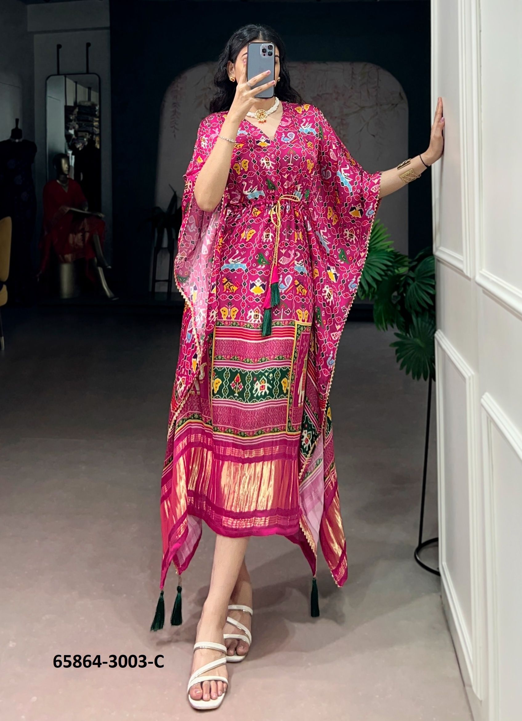 PURE GAJJI SILK KAFTANS - Catalog # 65864 (Set of 8 Kaftans / Ponchos) PURE GAJJI SILK KAFTANS - Catalog # 65864 (Set of 8 Kaftans / Ponchos)
