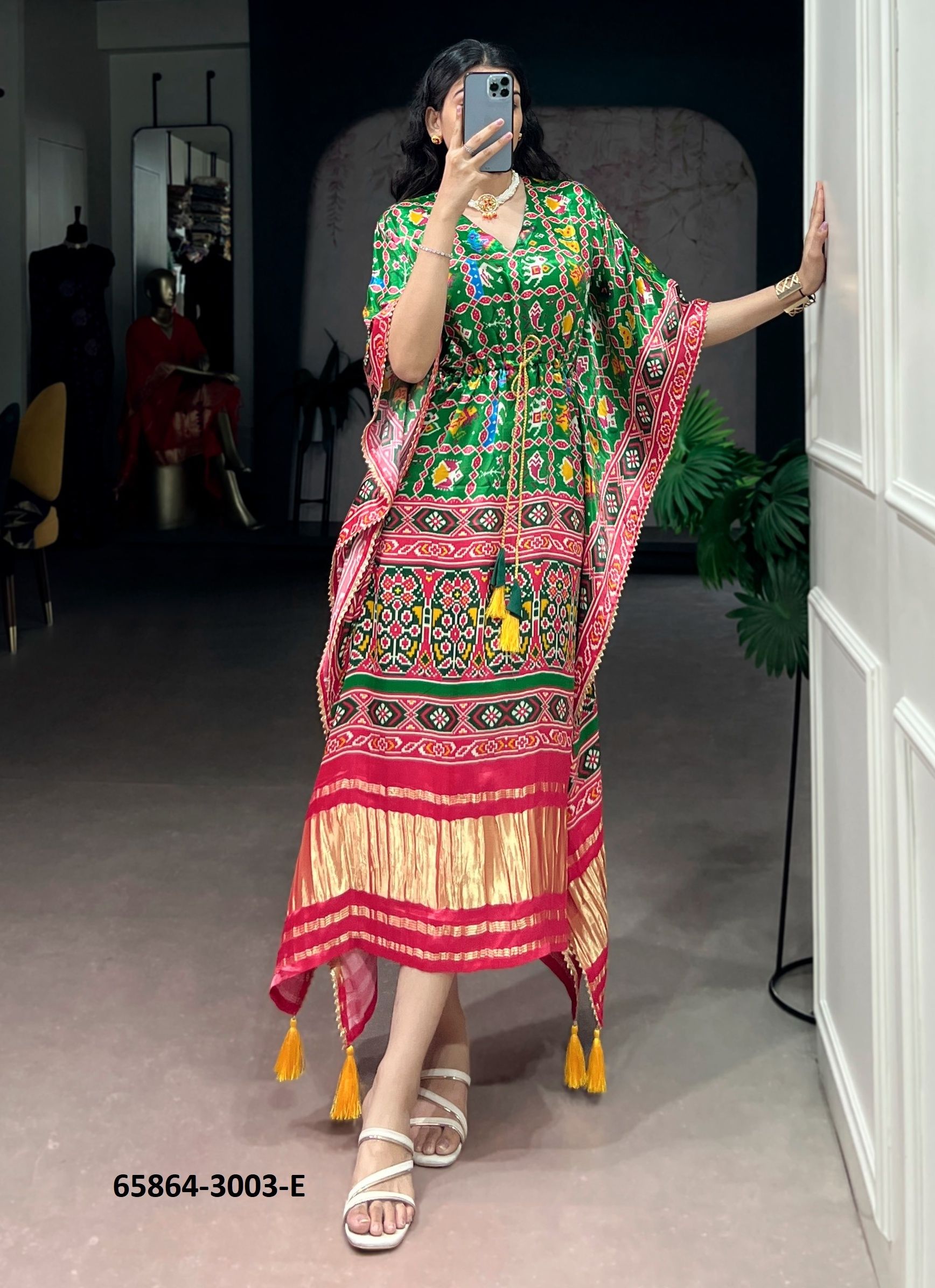 PURE GAJJI SILK KAFTANS - Catalog # 65864 (Set of 8 Kaftans / Ponchos) PURE GAJJI SILK KAFTANS - Catalog # 65864 (Set of 8 Kaftans / Ponchos)