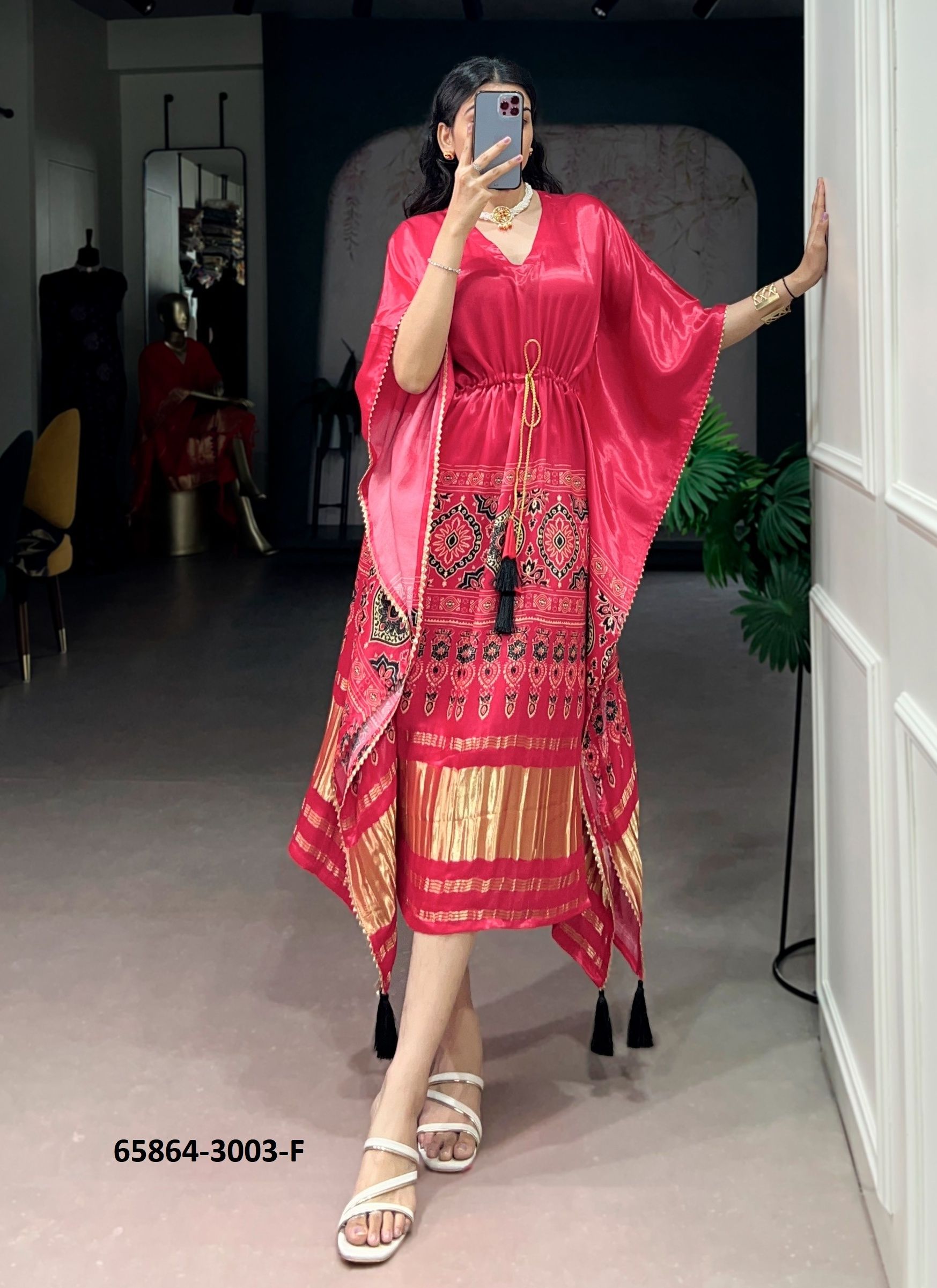 PURE GAJJI SILK KAFTANS - Catalog # 65864 (Set of 8 Kaftans / Ponchos) PURE GAJJI SILK KAFTANS - Catalog # 65864 (Set of 8 Kaftans / Ponchos)