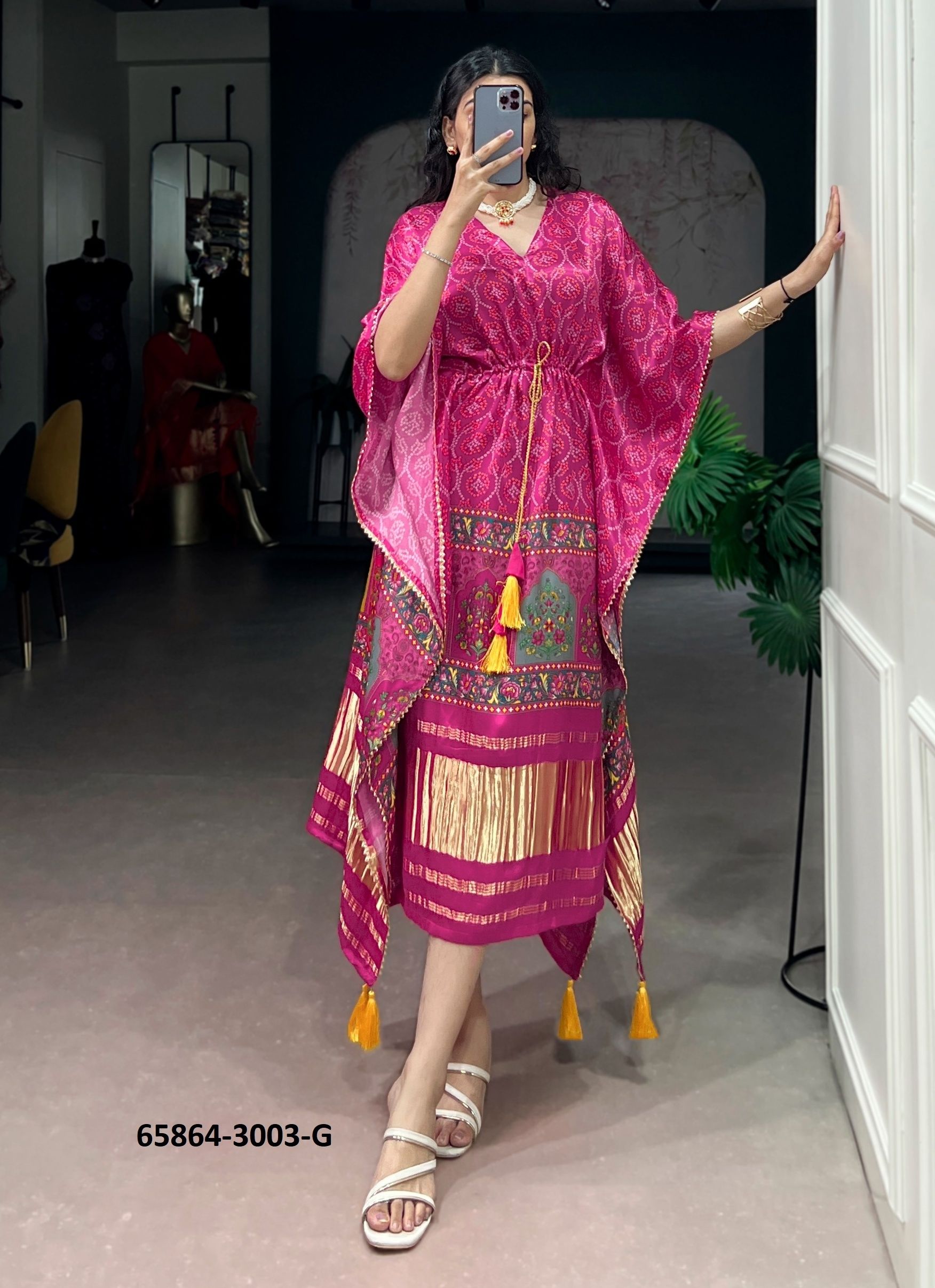 PURE GAJJI SILK KAFTANS - Catalog # 65864 (Set of 8 Kaftans / Ponchos) PURE GAJJI SILK KAFTANS - Catalog # 65864 (Set of 8 Kaftans / Ponchos)