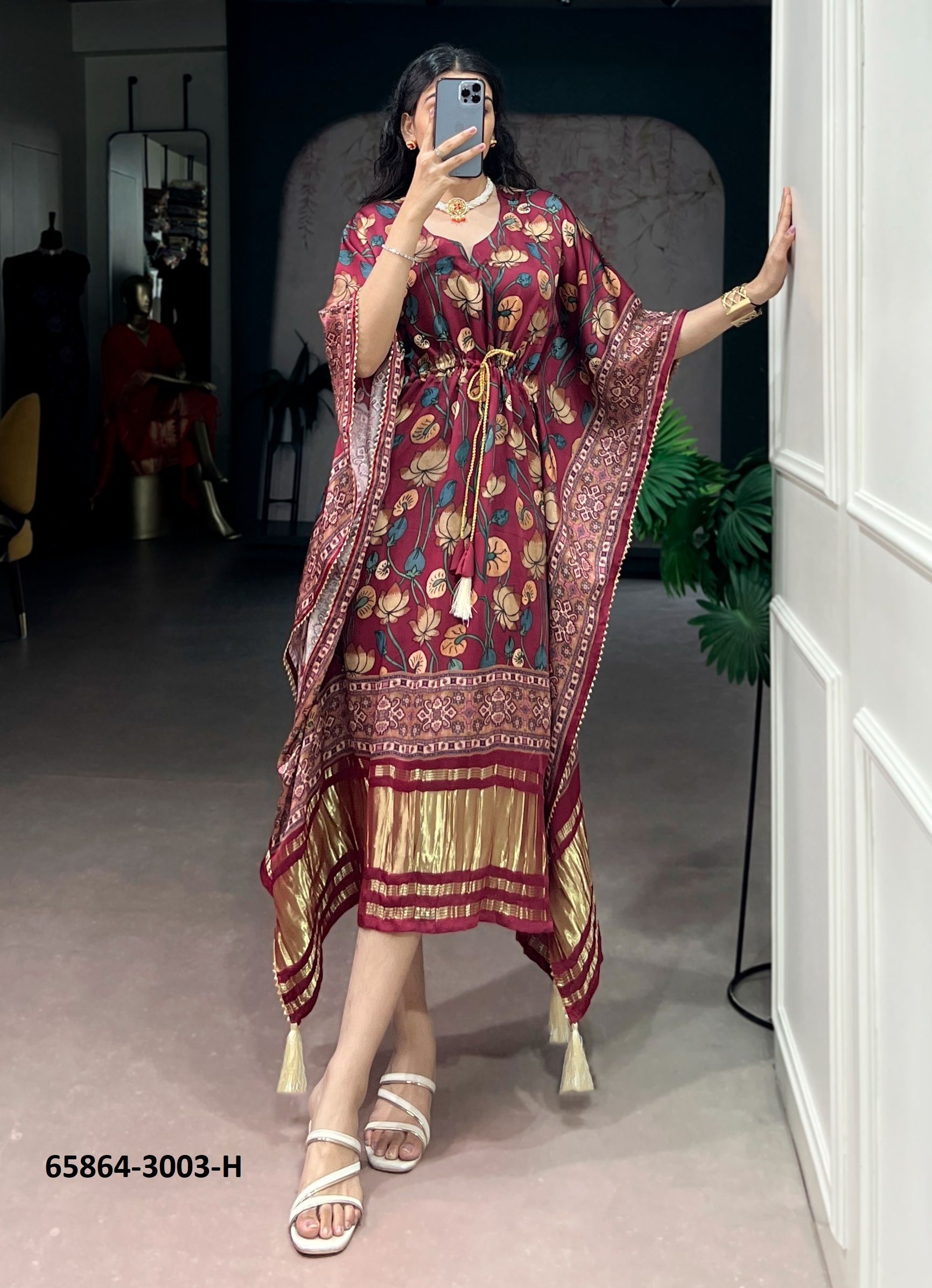 PURE GAJJI SILK KAFTANS - Catalog # 65864 (Set of 8 Kaftans / Ponchos) PURE GAJJI SILK KAFTANS - Catalog # 65864 (Set of 8 Kaftans / Ponchos)