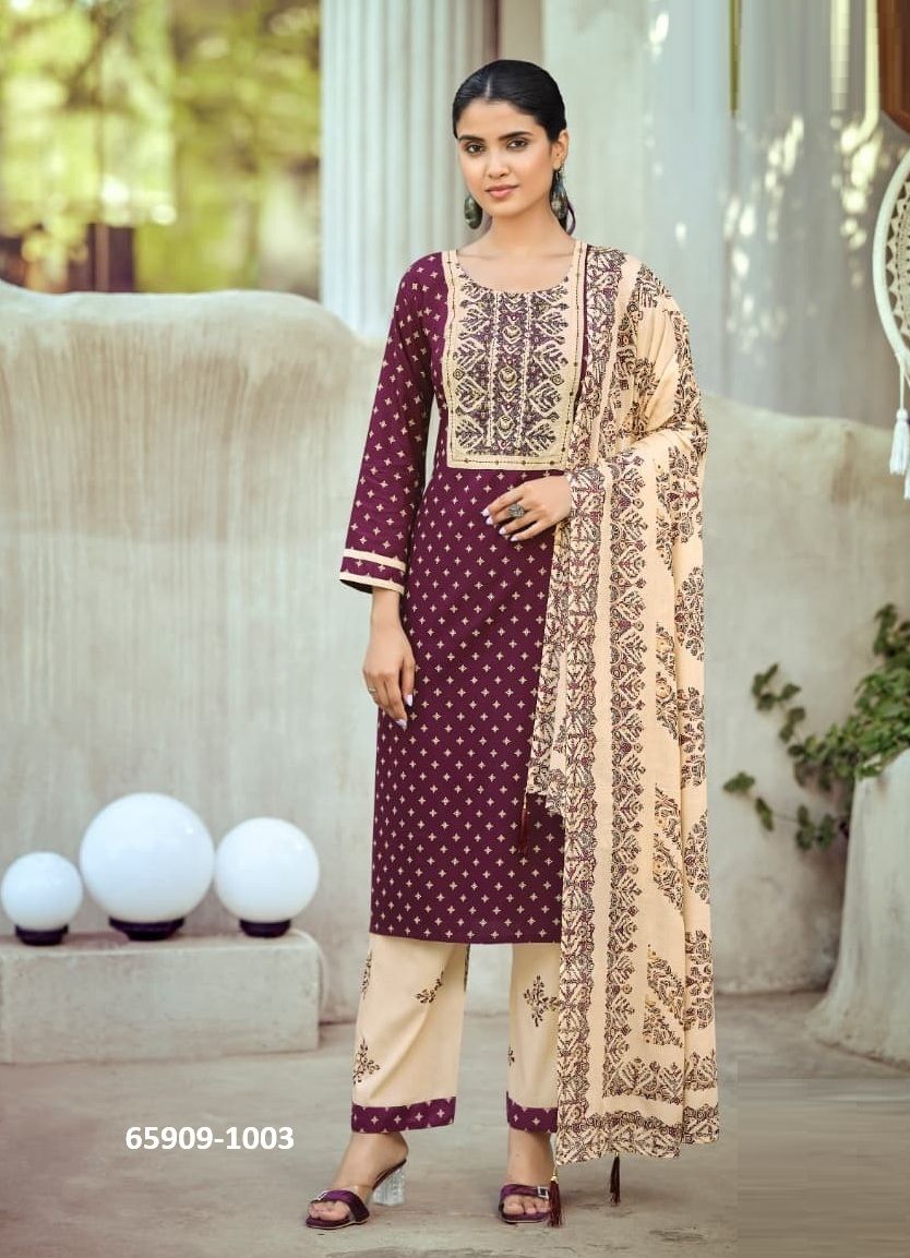RANGOLI - Catalog # 65909 (Set of 6 Readymade Salwar Suits)