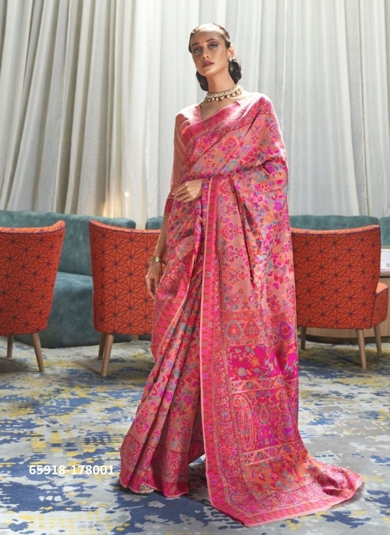 KASHMIRI SILK - Catalog # 65918 (Set of 6 Sarees) KASHMIRI SILK - Catalog # 65918 (Set of 6 Sarees)