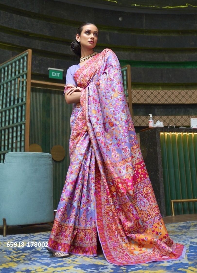 KASHMIRI SILK - Catalog # 65918 (Set of 6 Sarees) KASHMIRI SILK - Catalog # 65918 (Set of 6 Sarees)