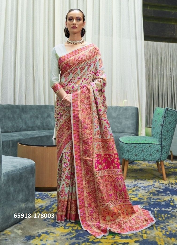 KASHMIRI SILK - Catalog # 65918 (Set of 6 Sarees) KASHMIRI SILK - Catalog # 65918 (Set of 6 Sarees)