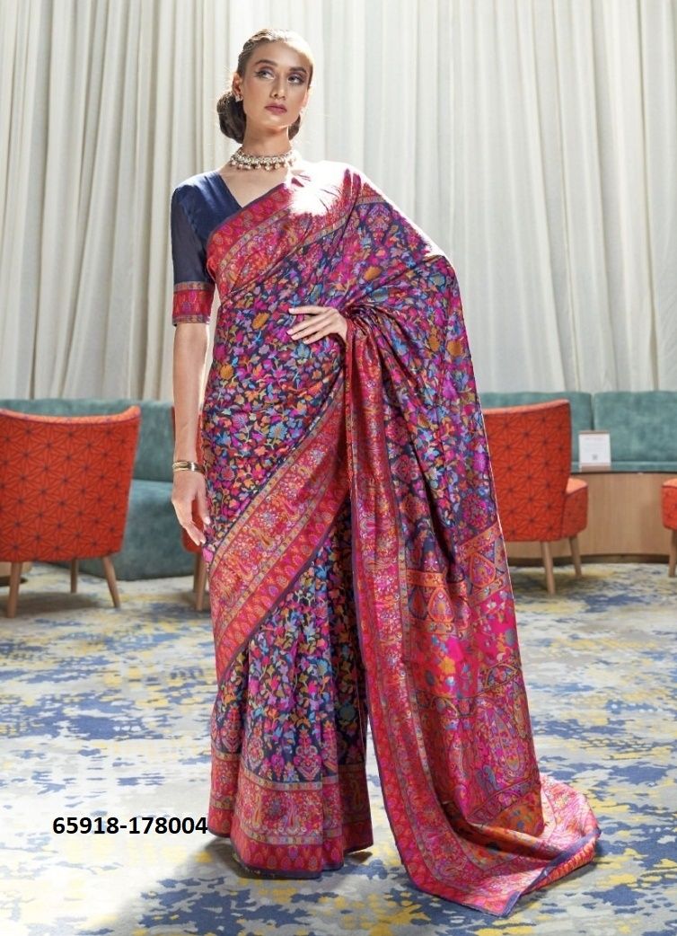 KASHMIRI SILK - Catalog # 65918 (Set of 6 Sarees) KASHMIRI SILK - Catalog # 65918 (Set of 6 Sarees)
