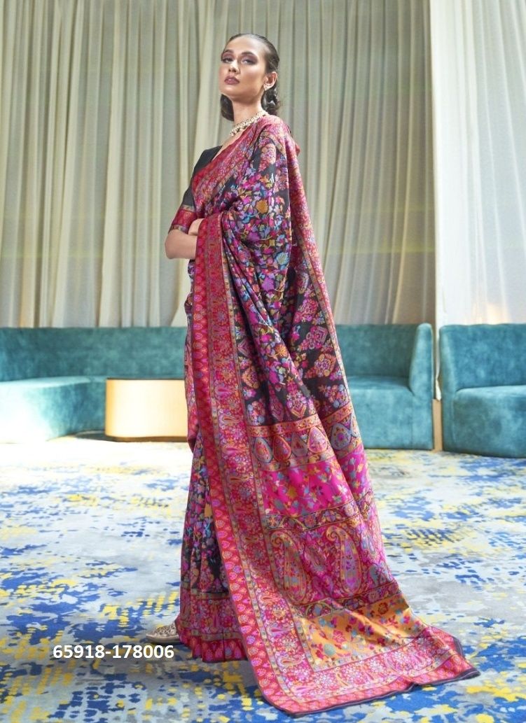 KASHMIRI SILK - Catalog # 65918 (Set of 6 Sarees) KASHMIRI SILK - Catalog # 65918 (Set of 6 Sarees)