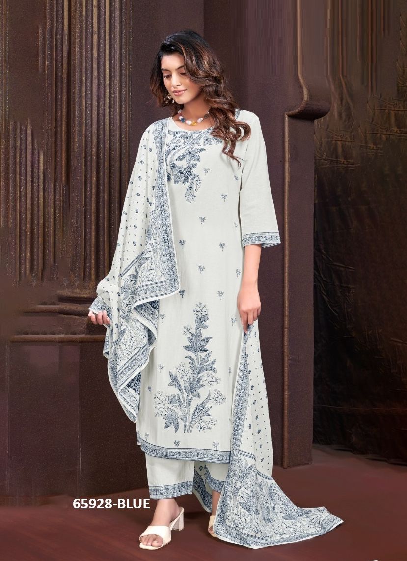 COTTON JACQUARD 1 - Catalog # 65928 (Set of 4 SIZE-SETS [Readymade Salwar Suits])