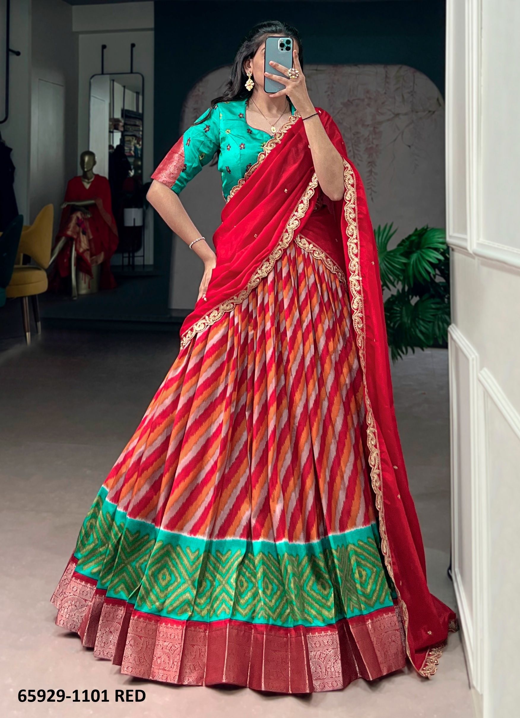 SERIES 1101 - Catalog # 65929 (Set of 4 Semi-Stitched Lehengas) SERIES 1101 - Catalog # 65929 (Set of 4 Semi-Stitched Lehengas)