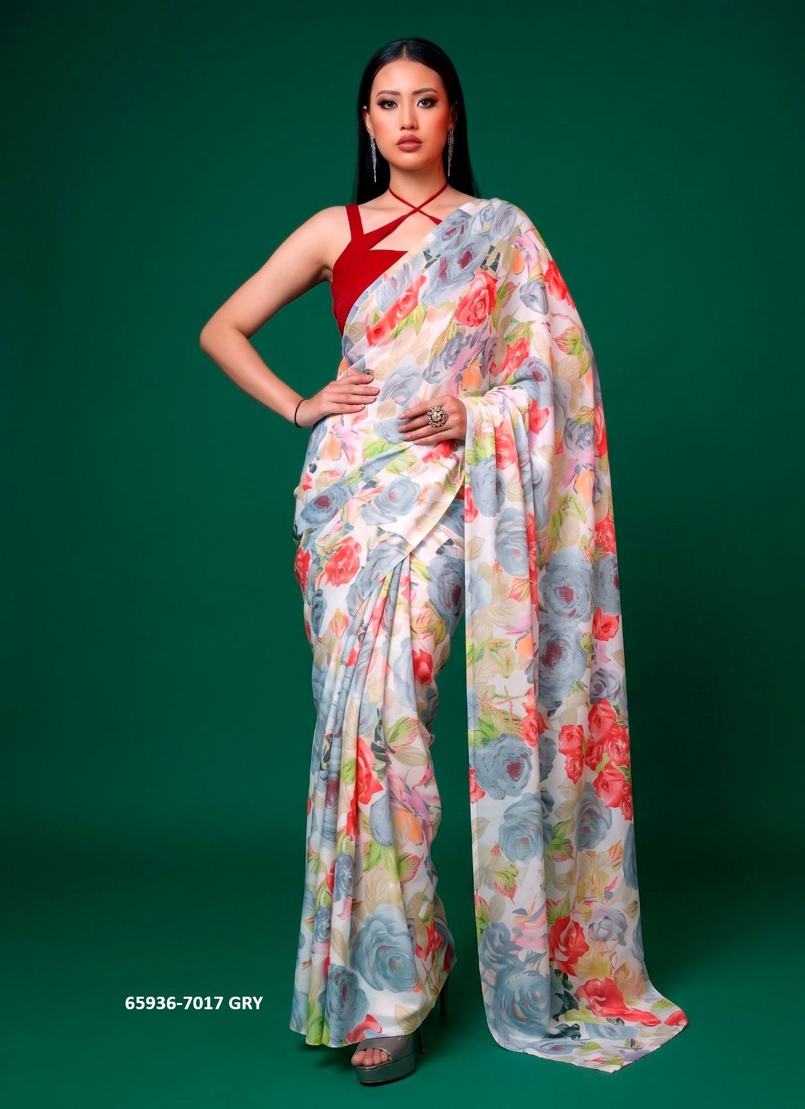 SERIES 7017 - Catalog # 65936 (Set of 3 Sarees)