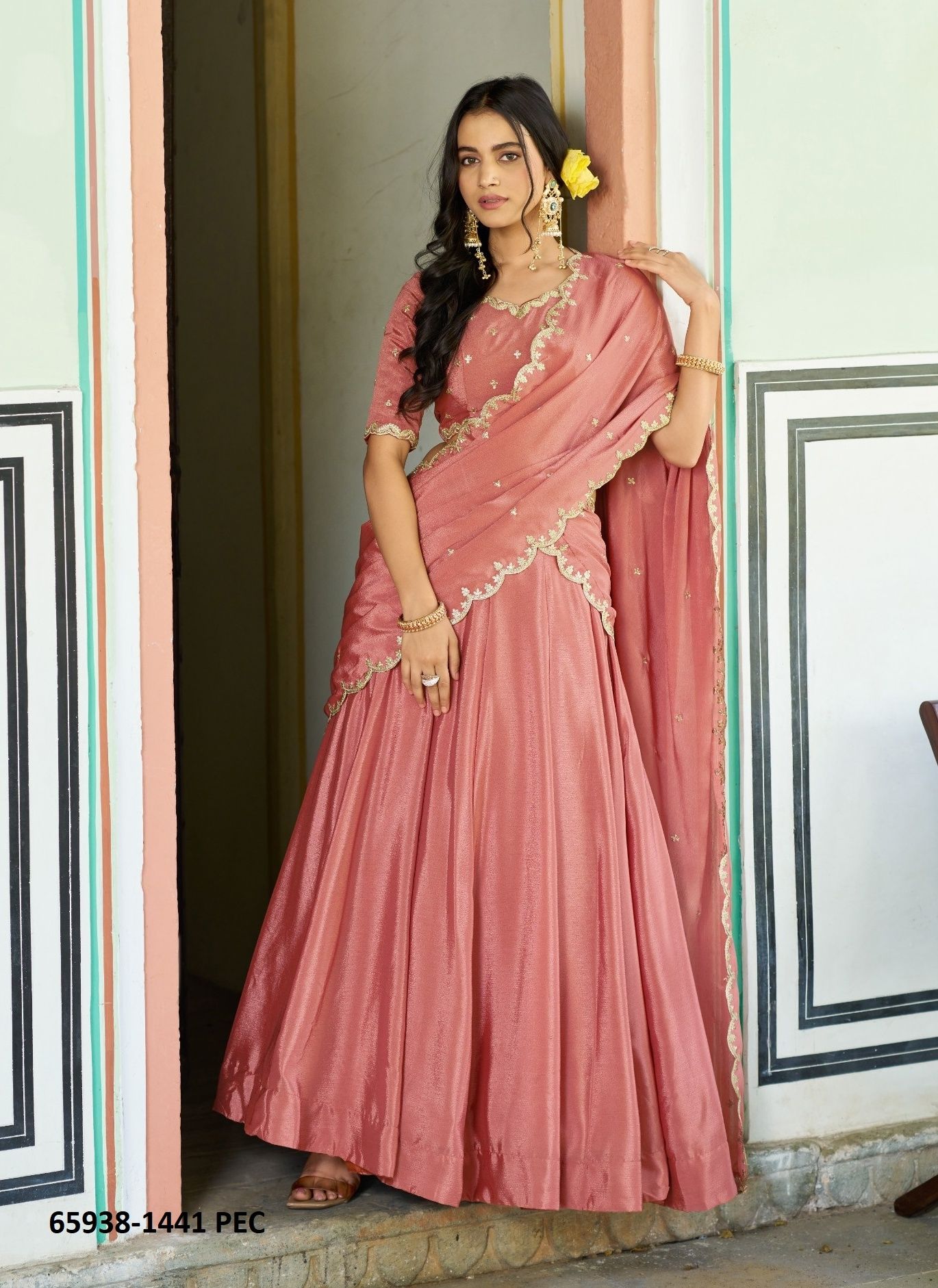 MEHERVA 1441 - Catalog # 65938 (Set of 4 Semi-Stitched Lehengas) MEHERVA 1441 - Catalog # 65938 (Set of 4 Semi-Stitched Lehengas)