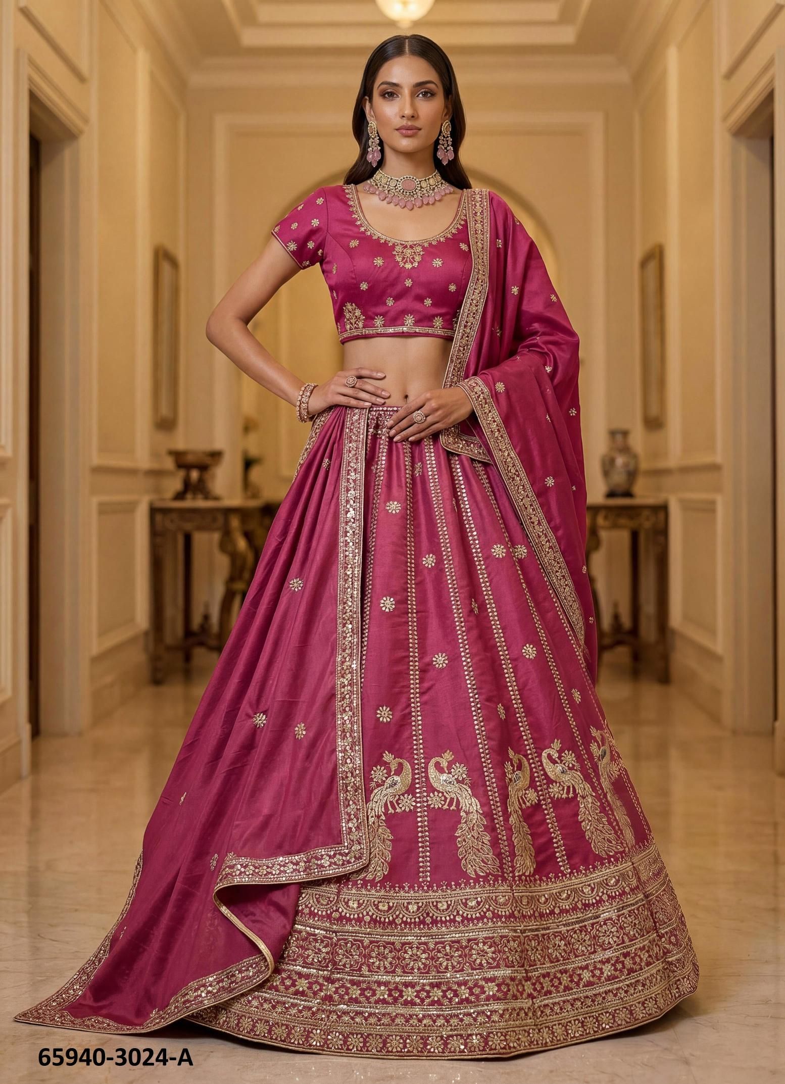 SERIES 3024 - Catalog # 65940 (Set of 6 Semi-Stitched Lehengas) SERIES 3024 - Catalog # 65940 (Set of 6 Semi-Stitched Lehengas)