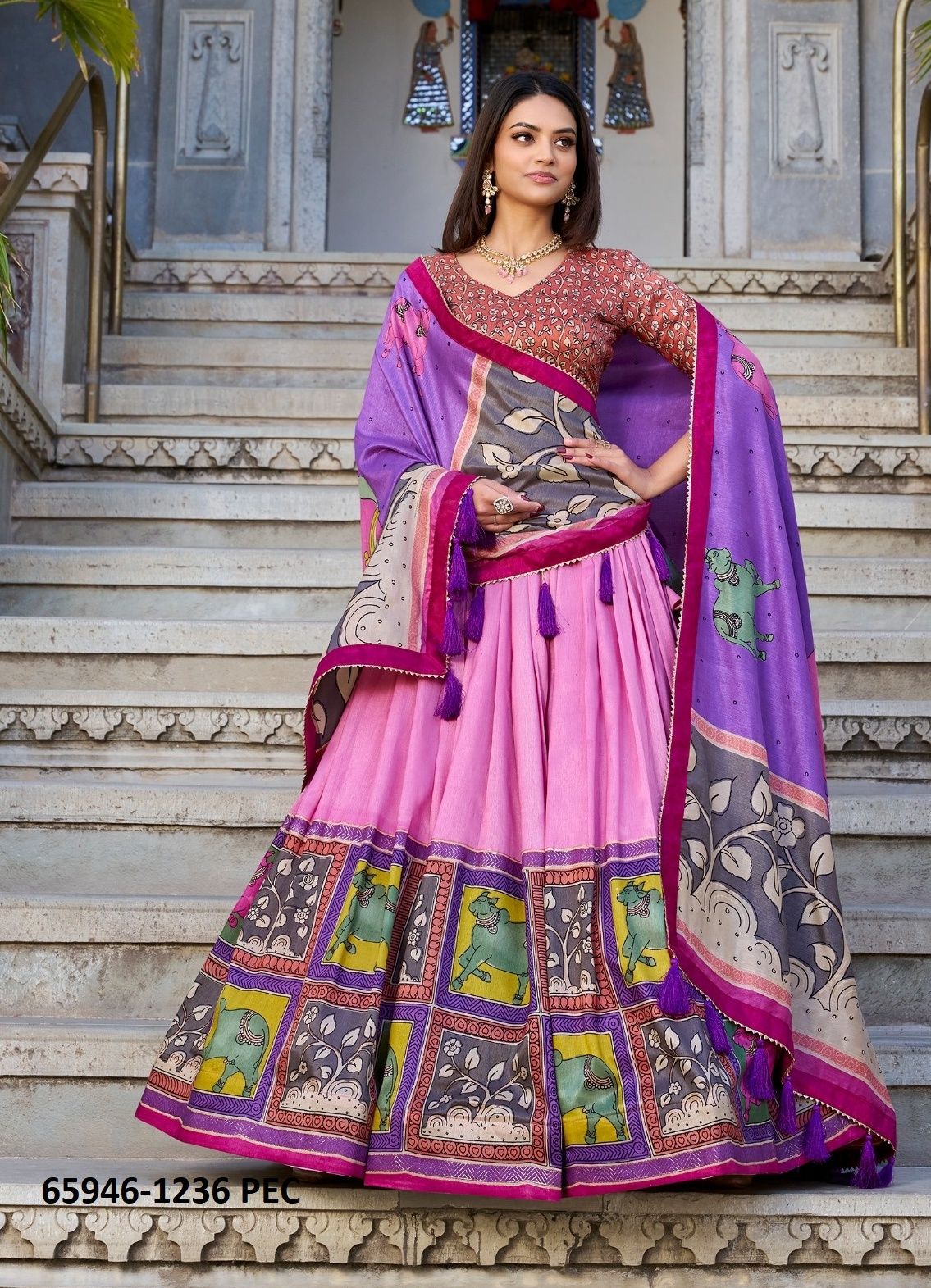 SERIES 1236 - Catalog # 65946 (Set of 4 Semi-Stitched Lehengas) SERIES 1236 - Catalog # 65946 (Set of 4 Semi-Stitched Lehengas)