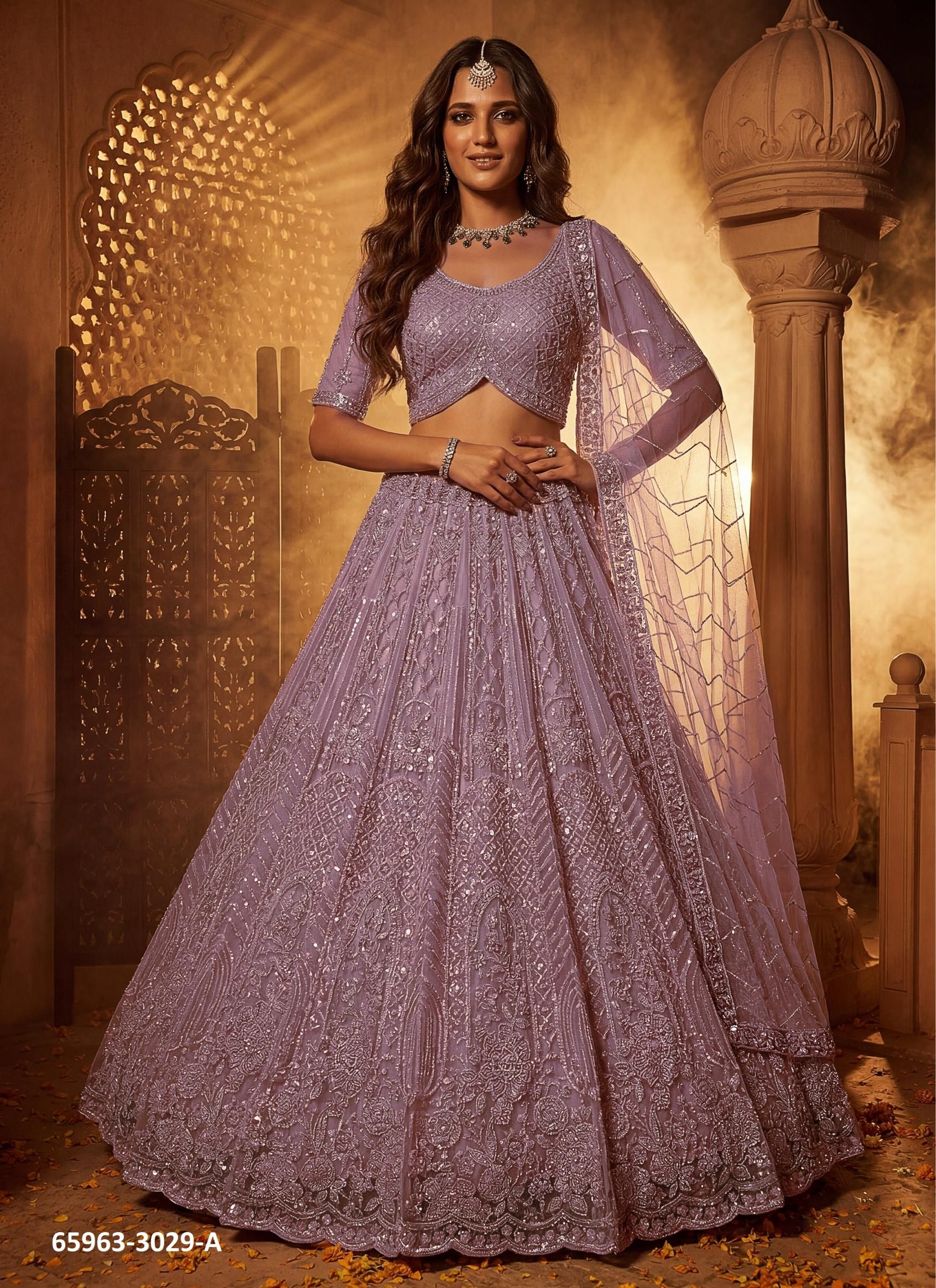 SERIES 3029 - Catalog # 65963 (Set of 3 Semi-Stitched Lehengas) SERIES 3029 - Catalog # 65963 (Set of 3 Semi-Stitched Lehengas)
