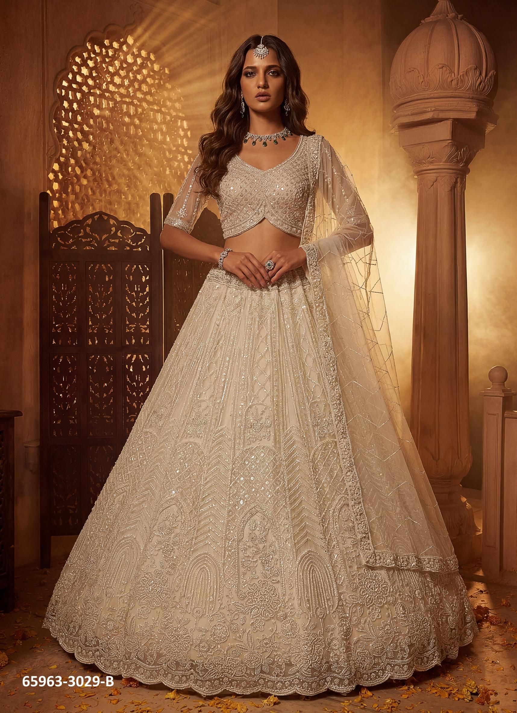 SERIES 3029 - Catalog # 65963 (Set of 3 Semi-Stitched Lehengas) SERIES 3029 - Catalog # 65963 (Set of 3 Semi-Stitched Lehengas)
