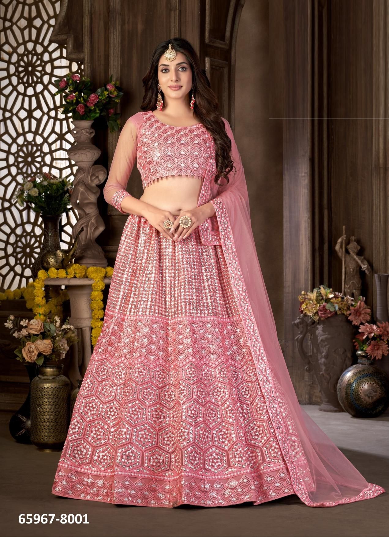 MEHREEN - Catalog # 65967 (Set of 3 Semi-Stitched Lehengas) MEHREEN - Catalog # 65967 (Set of 3 Semi-Stitched Lehengas)