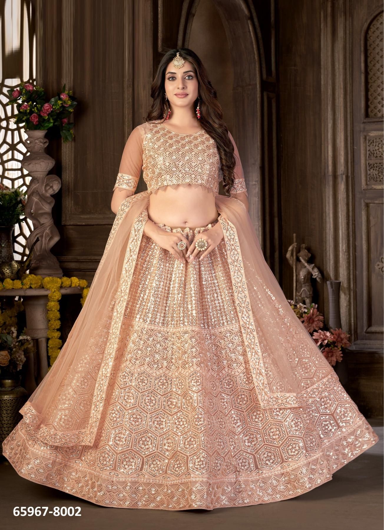 MEHREEN - Catalog # 65967 (Set of 3 Semi-Stitched Lehengas) MEHREEN - Catalog # 65967 (Set of 3 Semi-Stitched Lehengas)