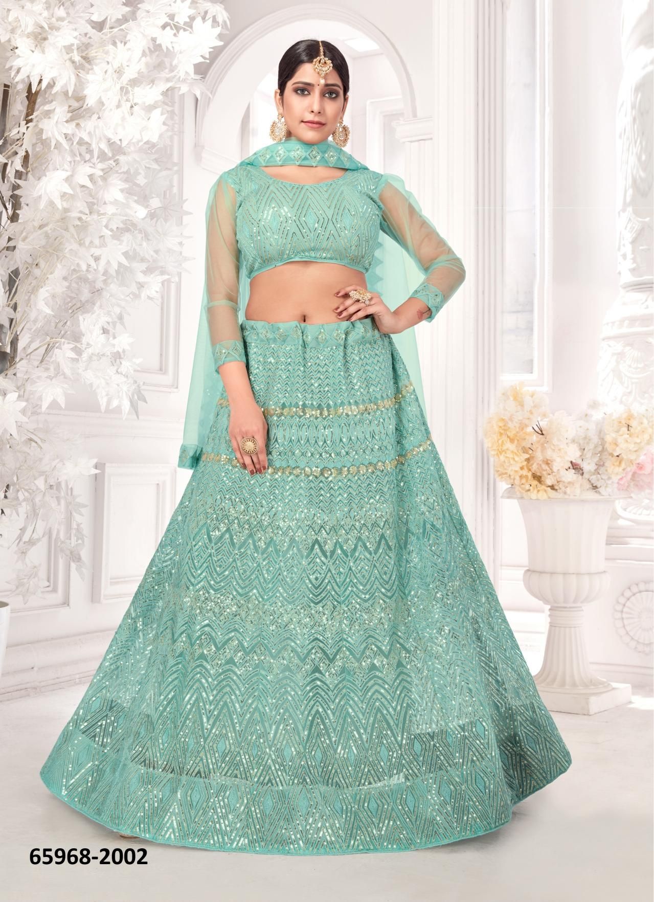 NASRIN - Catalog # 65968 (Set of 4 Semi-Stitched Lehengas)