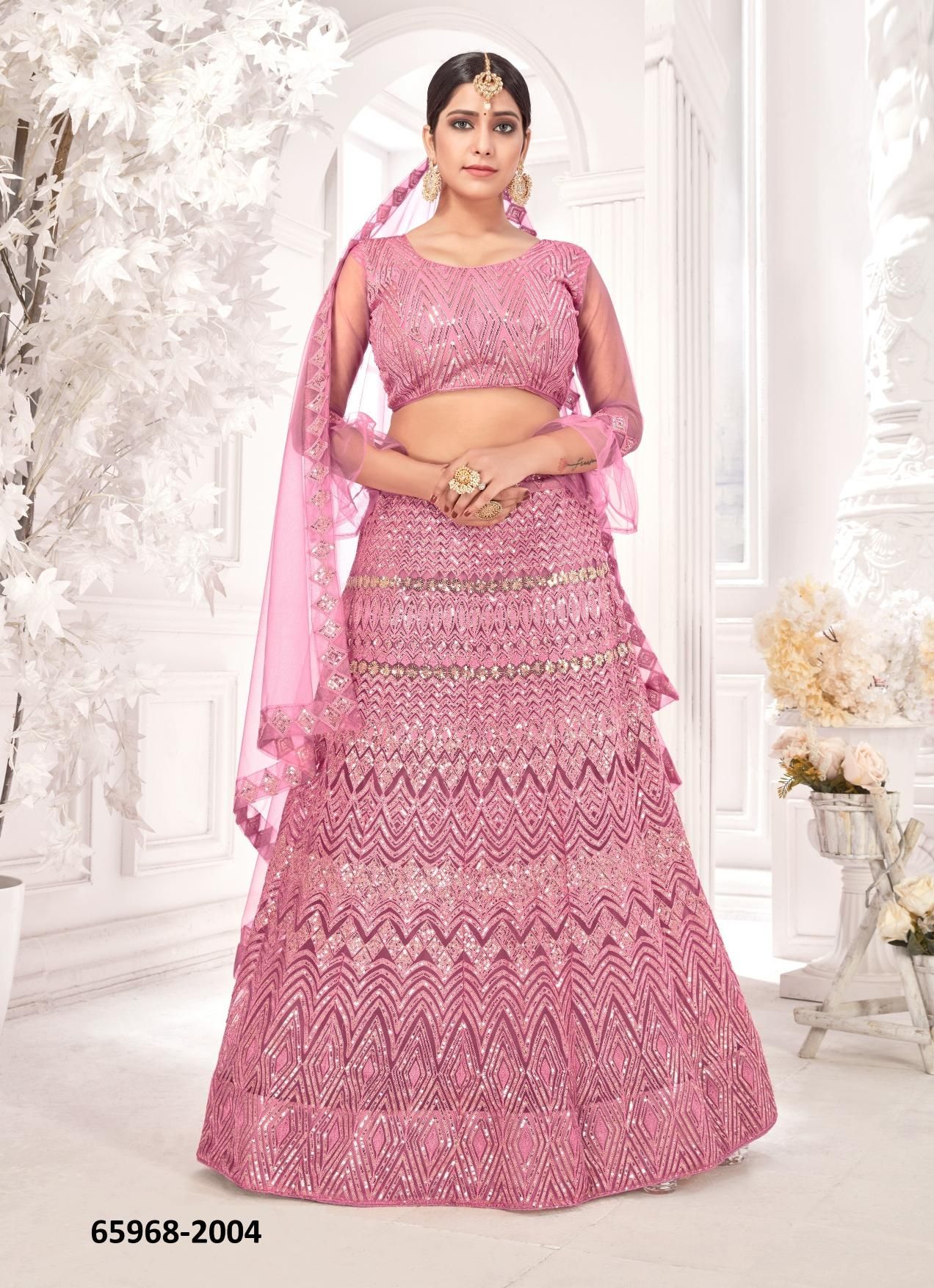 NASRIN - Catalog # 65968 (Set of 4 Semi-Stitched Lehengas)