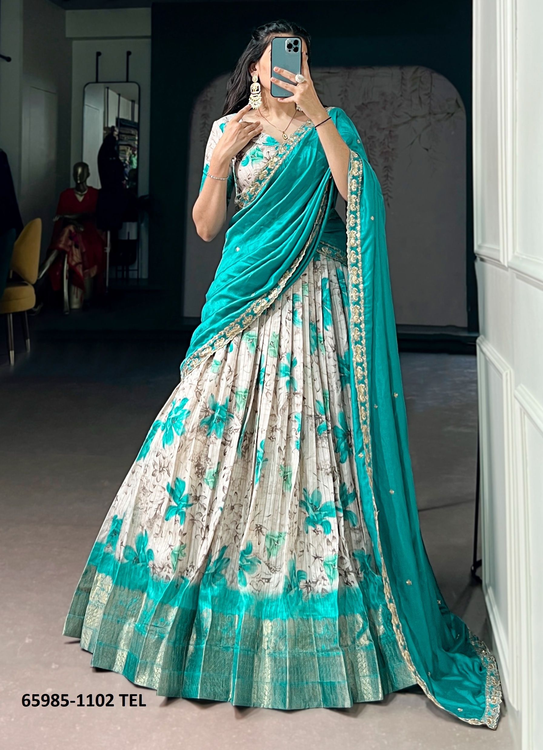 SERIES 1102 - Catalog # 65985 (Set of 4 Semi-Stitched Lehengas)