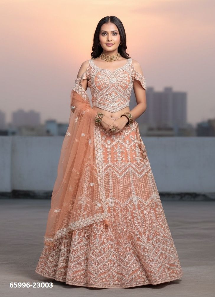 SHRAVANI 23001 - Catalog # 65996 (Set of 6 Semi-Stitched Lehengas)