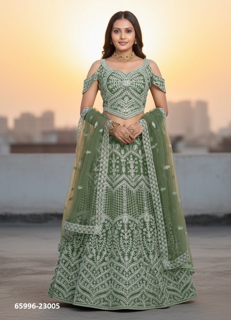 SHRAVANI 23001 - Catalog # 65996 (Set of 6 Semi-Stitched Lehengas)