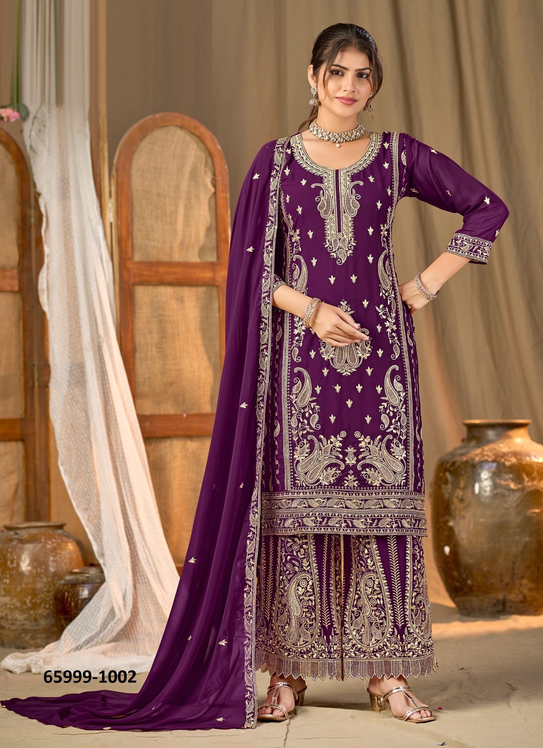 KESAR - Catalog # 65999 (Set of 4 Readymade Salwar Suits)