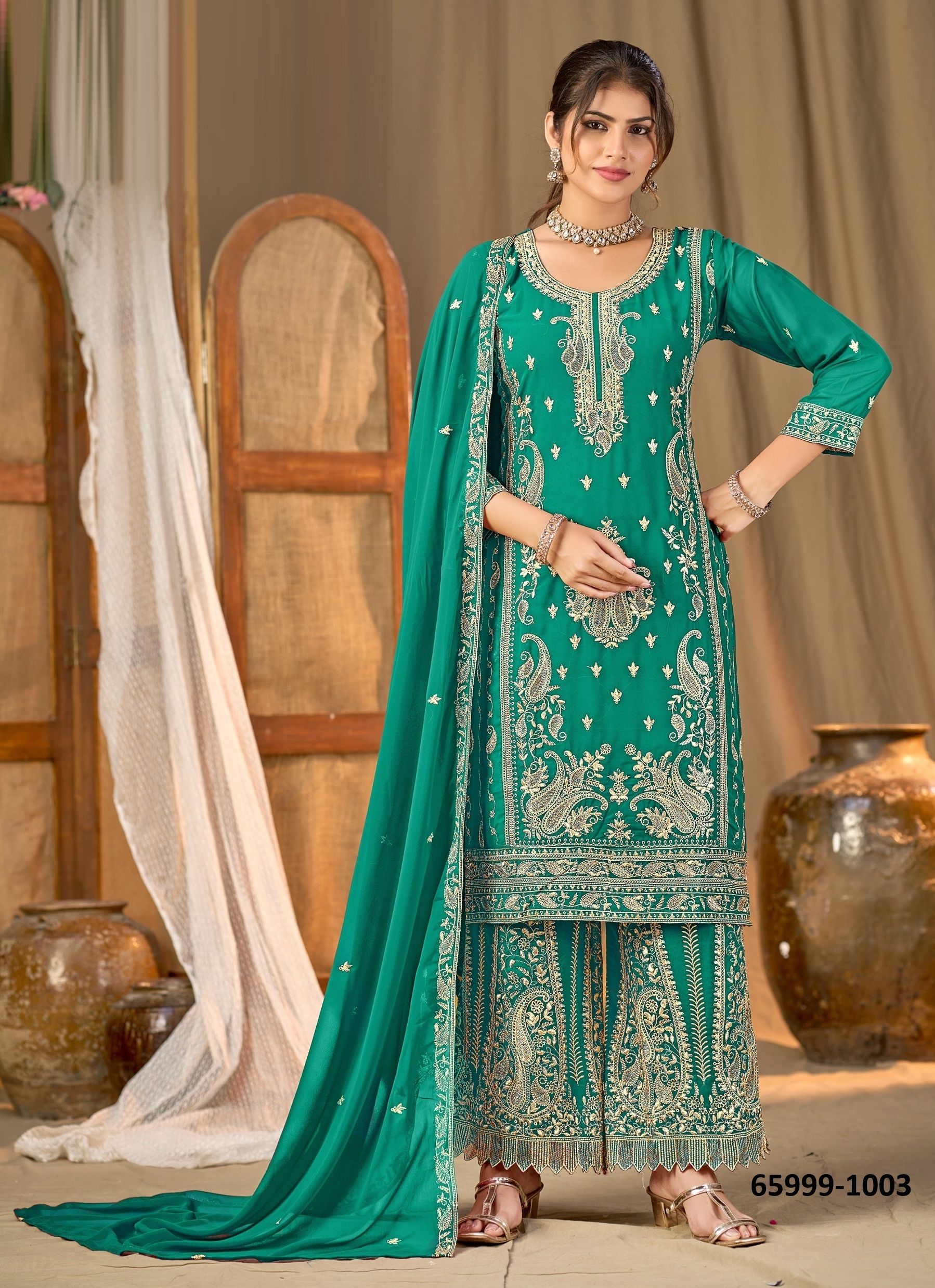 KESAR - Catalog # 65999 (Set of 4 Readymade Salwar Suits)