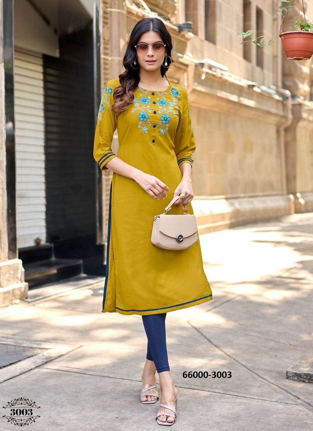 SUCHITRA - Catalog # 66000 (Set of 6 Readymade Women's Kurtis / Tops)