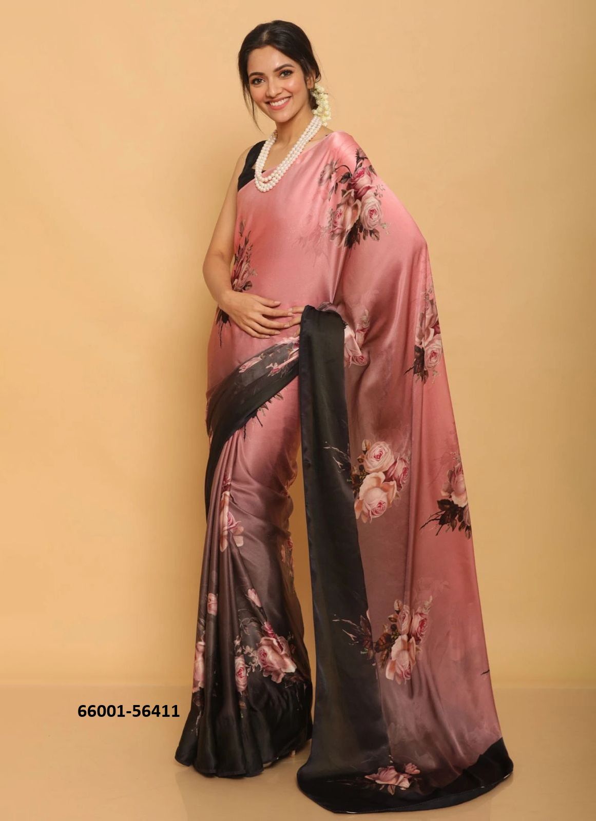 FLORAL JAPAN SATIN - Catalog # 66001 (Set of 10 Sarees)