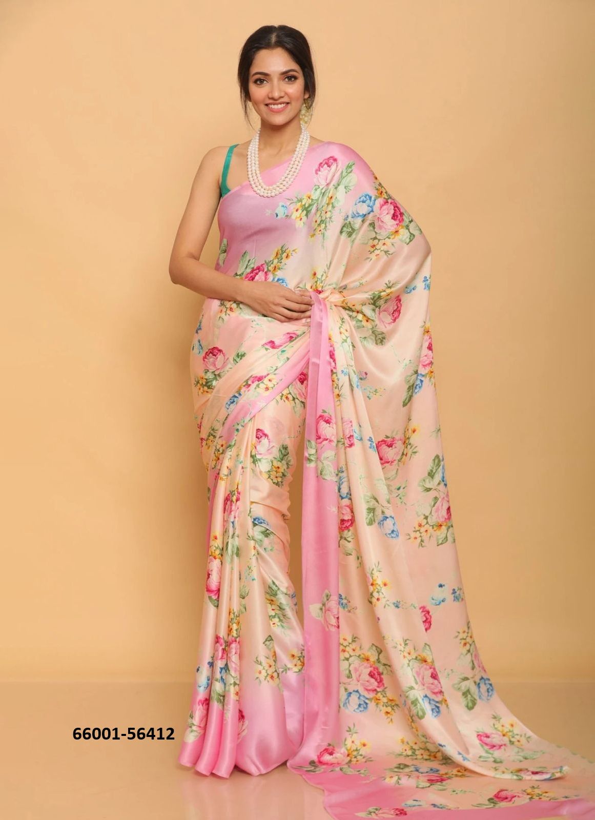 FLORAL JAPAN SATIN - Catalog # 66001 (Set of 10 Sarees)
