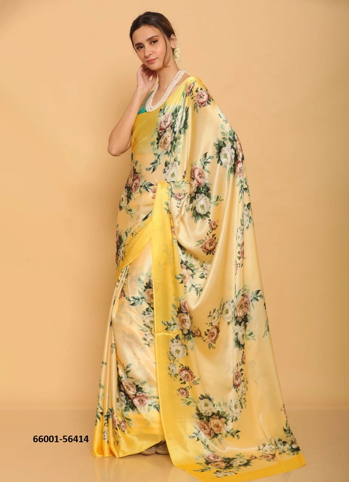 FLORAL JAPAN SATIN - Catalog # 66001 (Set of 10 Sarees)