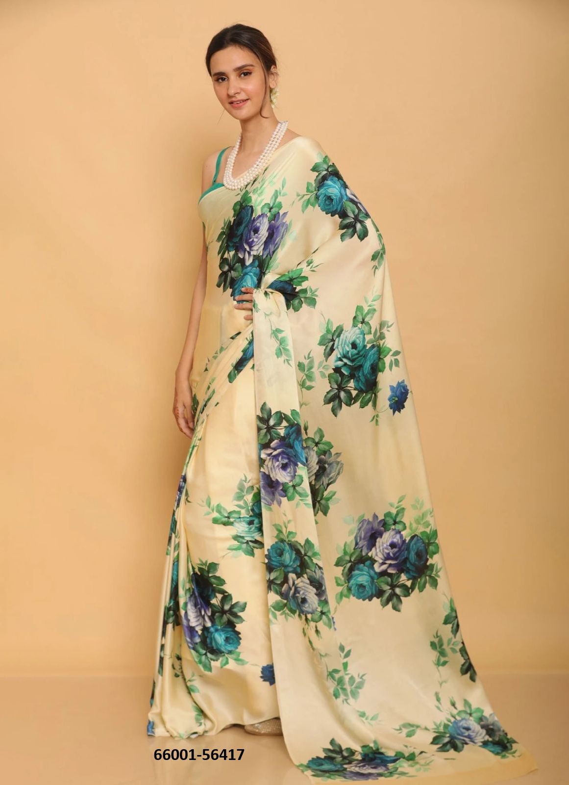 FLORAL JAPAN SATIN - Catalog # 66001 (Set of 10 Sarees)