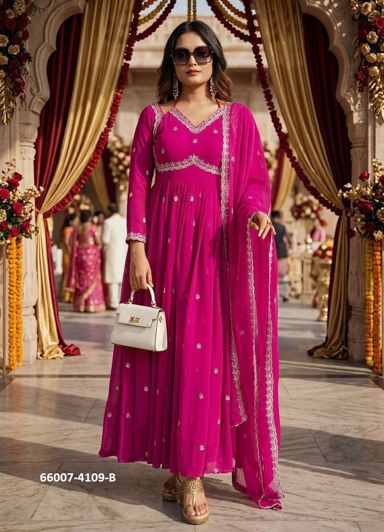 SERIES 4109 - Catalog # 66007 (Set of 4 Readymade Salwar Suits) SERIES 4109 - Catalog # 66007 (Set of 4 Readymade Salwar Suits)