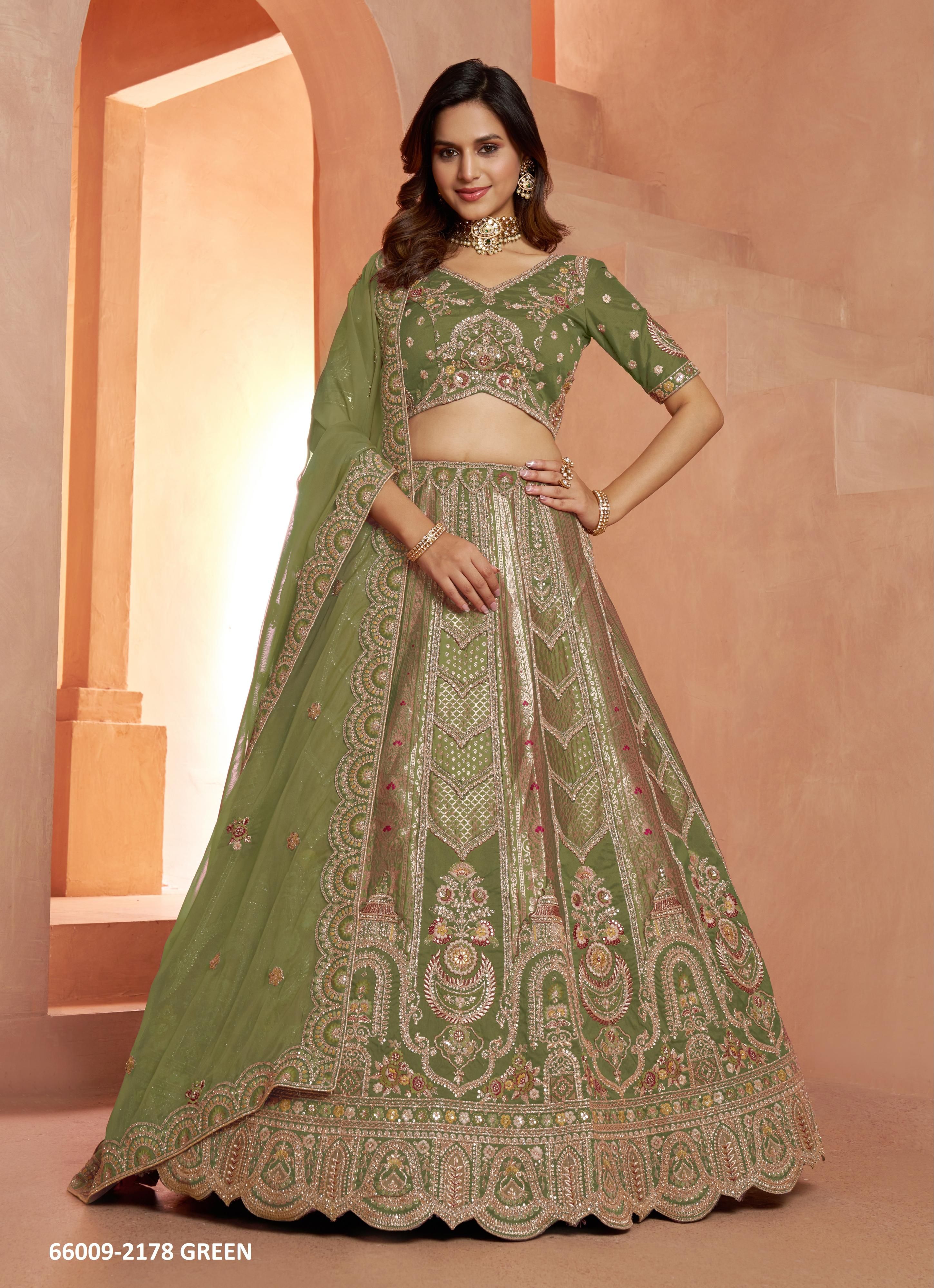 SERIES 2178 - Catalog # 66009 (Set of 3 Semi-Stitched Lehengas) SERIES 2178 - Catalog # 66009 (Set of 3 Semi-Stitched Lehengas)