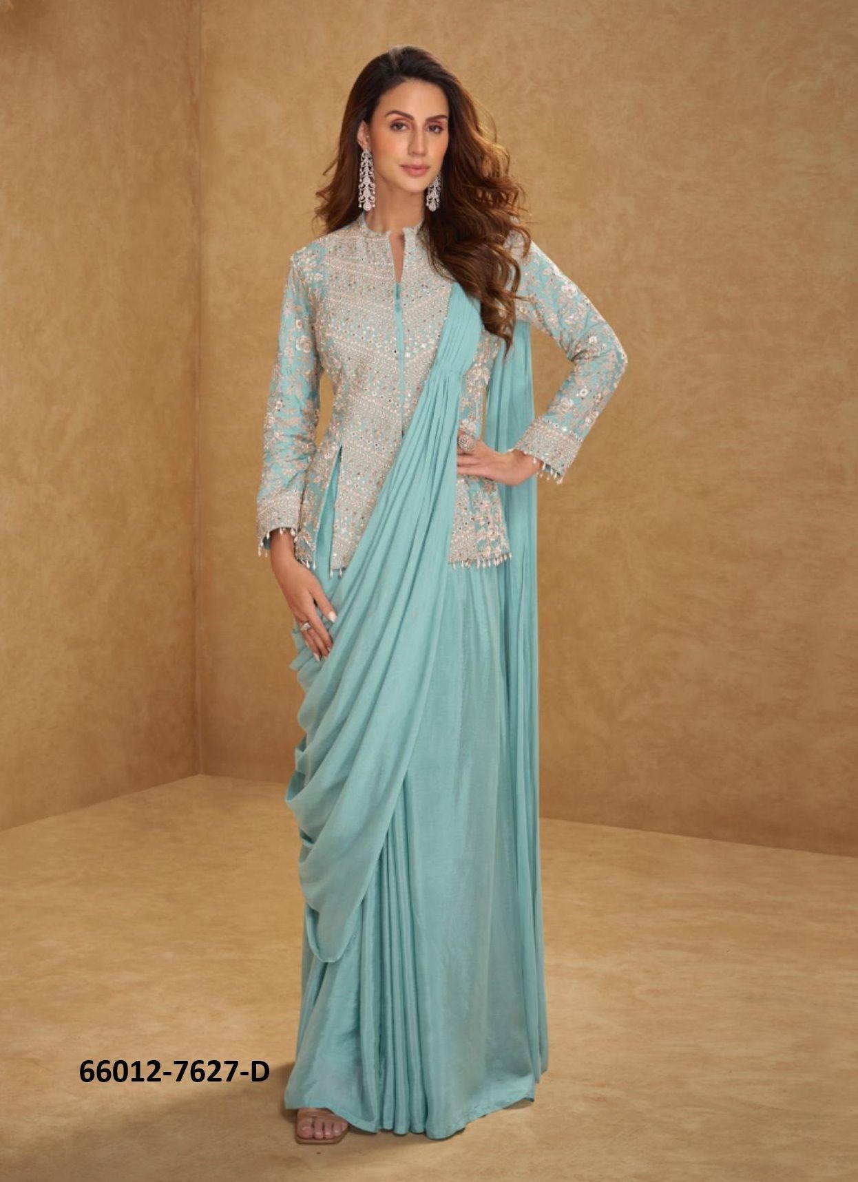 MIRZA NEW COLORS - Catalog # 66012 (Set of 4 Indo-Western Outfits) MIRZA NEW COLORS - Catalog # 66012 (Set of 4 Indo-Western Outfits)
